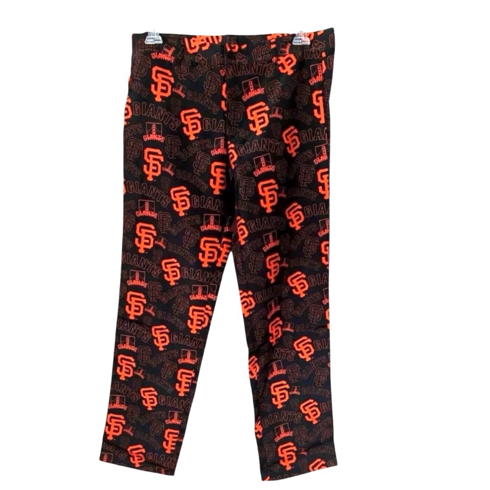 San Francisco Giants Men Pants Size 42 x 34 Black Orange Belt Loops Pockets New